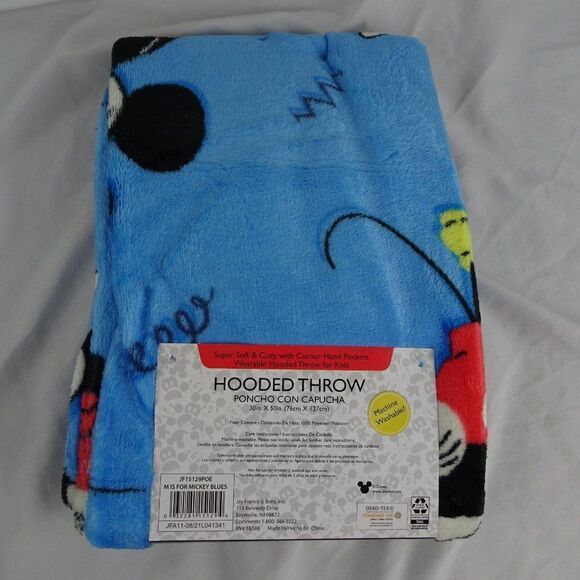 Disney Mickey Mouse Kids Hooded Throw 30inX50in - Picture 2 of 3
